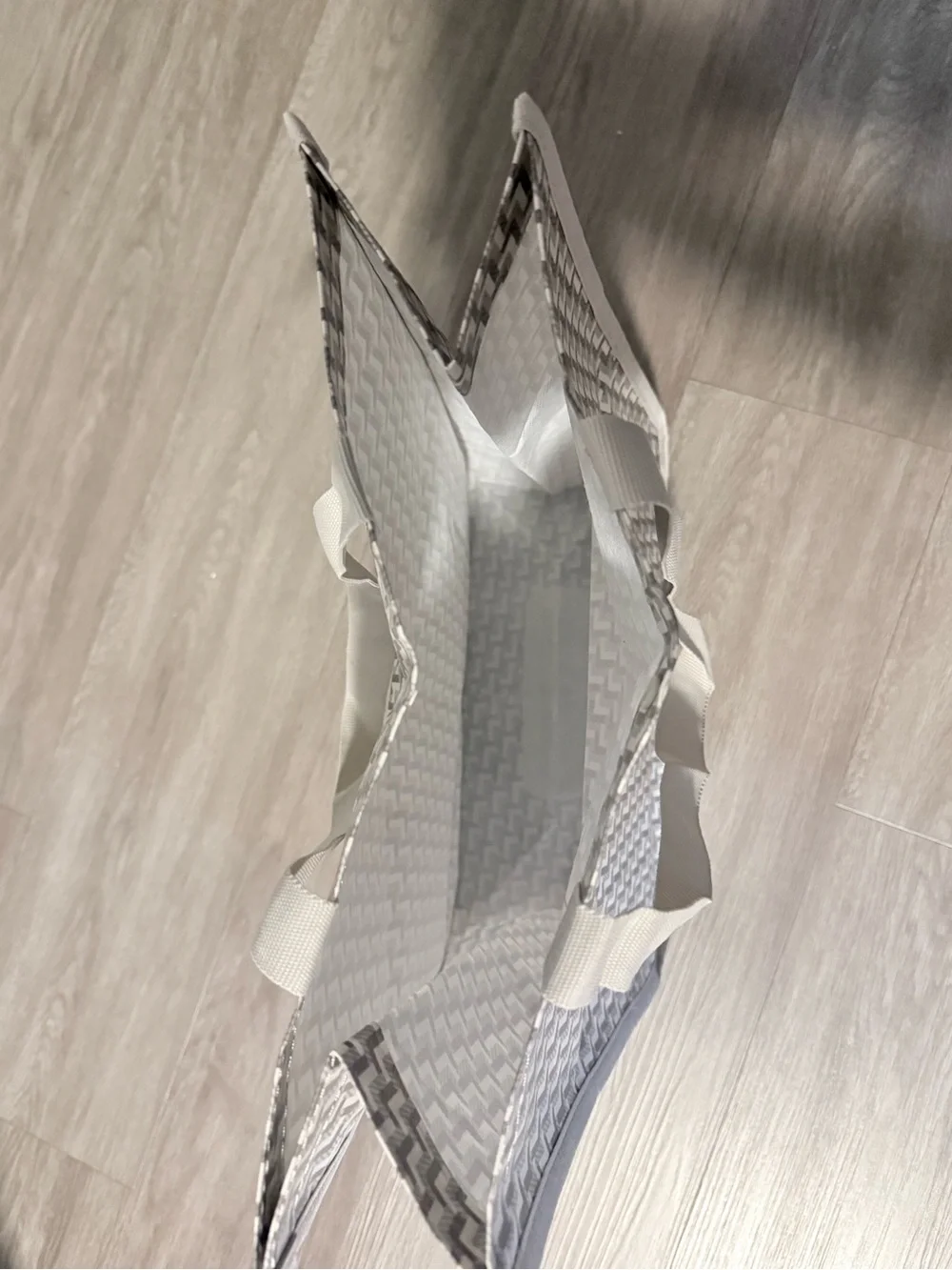 lululemon athletica Chevron-Print Tote in Light Gray and Cream